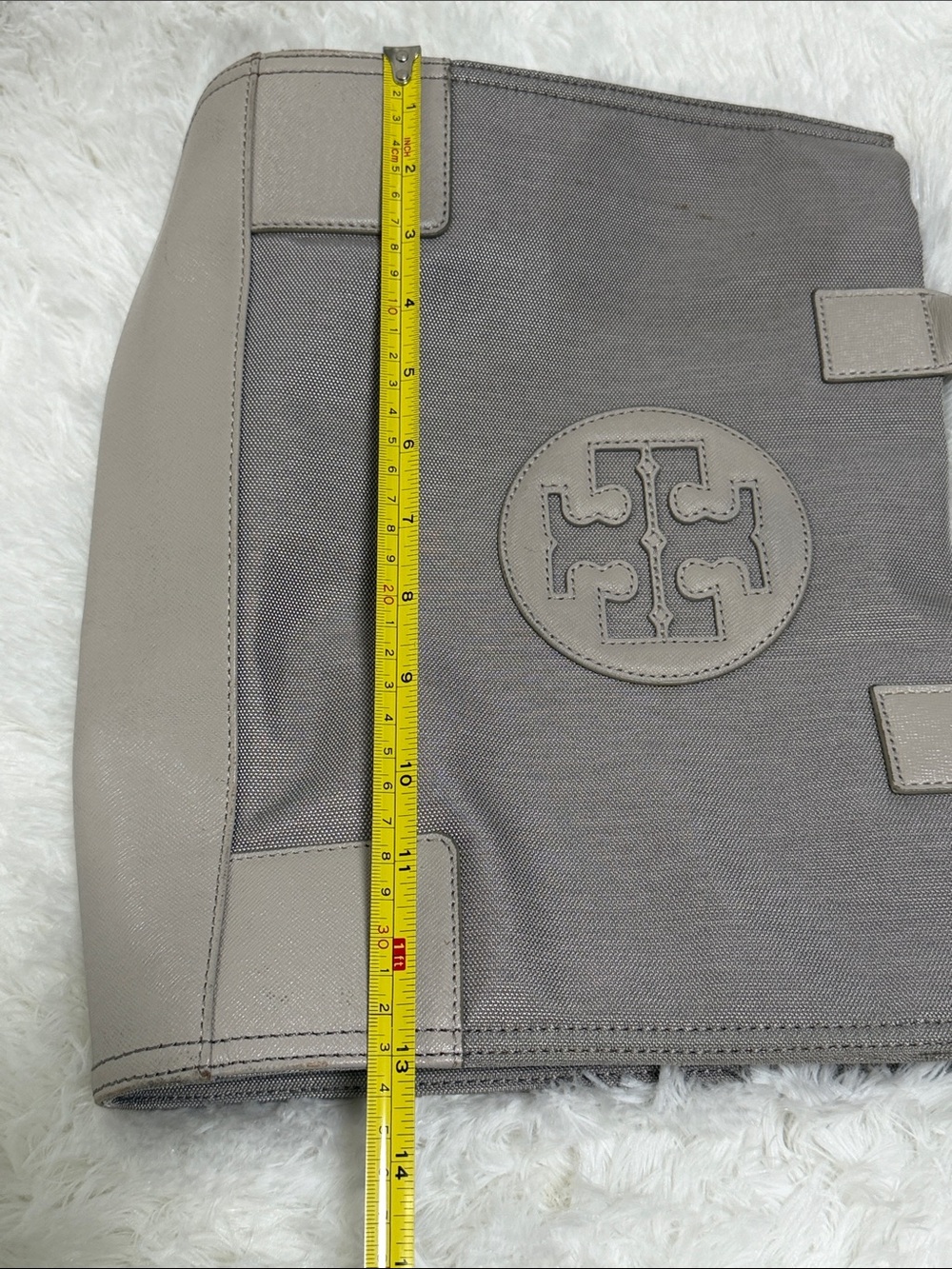 Tory Burch Taupe Canvas and Leather Tote - Picture 10 of 10